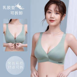 抖音新款M8背心式前扣无痕透气舒适性感美背喂奶衣聚拢哺乳文胸女