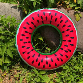 厂家直供儿童夏季西瓜游泳圈 pvc加厚跨境新款单层热卖红色西瓜圈