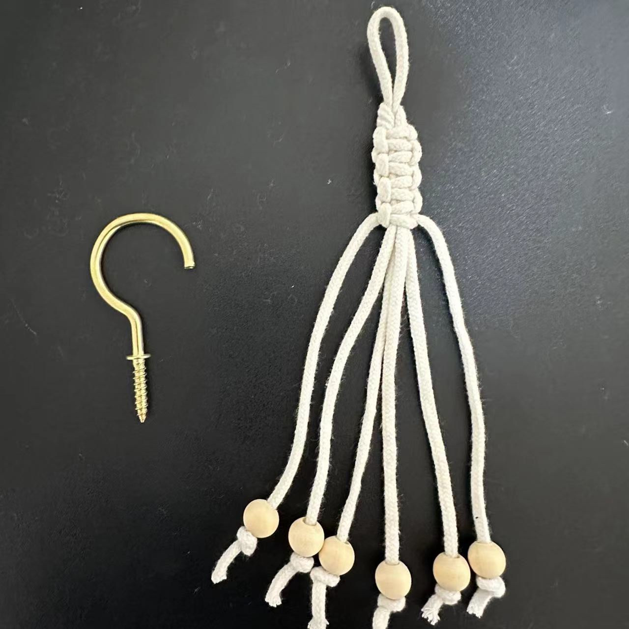 Transfronterizo cuerda de algodón hecha a mano tejida cesta colgante de verduras y frutas Estilo nórdico DIY fruta hamaca vegetal colgante bolsa de red de almacenamiento