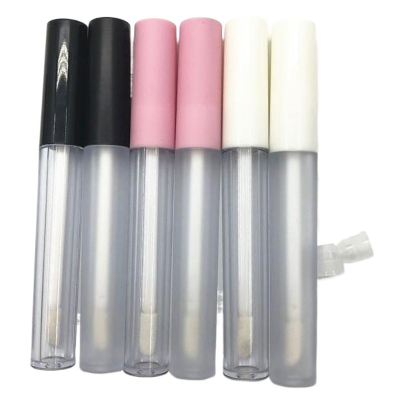 2,5 ml de alta gama esmerilado brillante cubierta blanca redonda esmalte de labios sub-botella Rosa botella de brillo de labios transfronteriza Venta caliente DIY tubo de inyección