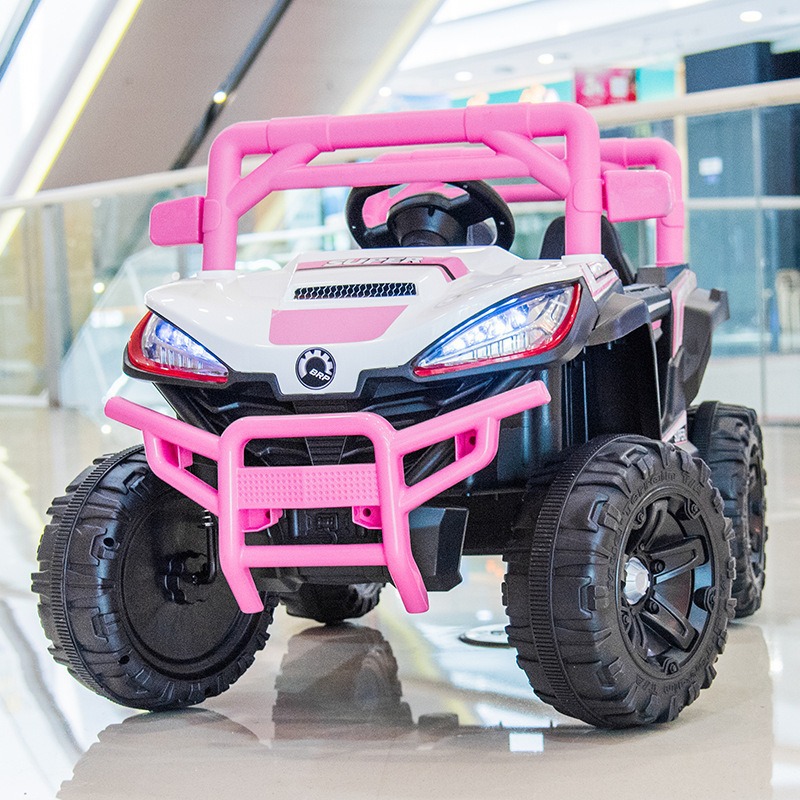 Carro eléctrico para niños, cuatro ruedas de control remoto para niños, música para niños, cargar automóviles de juguetes de baterías de autoconducción