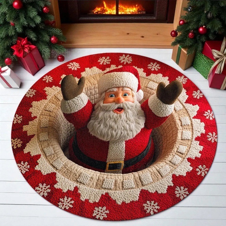Navidad transfronteriza sala de estar gran área alfombra de terciopelo de cristal alfombra 3D alfombra de decoración de perlas visuales estereoscópicas image 9
