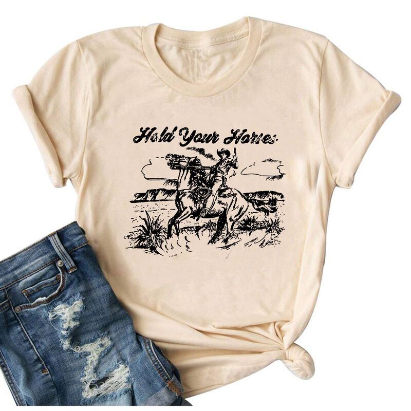 Women's foreign trade tops for cross-border e-commerce on Amazon, western-style printed colorful cotton T-shirts Women's foreign trade tops for cross-border e-commerce on Amazon, western-style printed colorful cotton T-shirts