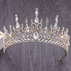 New Arrival European & American Hot-Selling Bridal Crown Wedding Headpiece Alloy Tiara Headband Korean-Style Elegant Crystal Wedding Hair Accessories