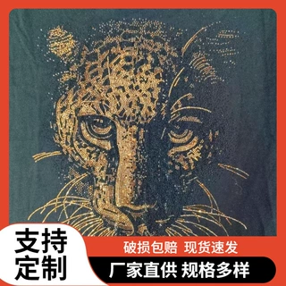 厂家供应4号仿奥钻正脸豹头欧美烫钻图案贴服装辅料加工精品烫钻