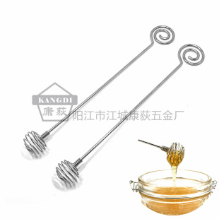 Factory supply 304 material honey adjusting stick honey spoon honey honey taking machine coffee drink honey jam syrup stirring