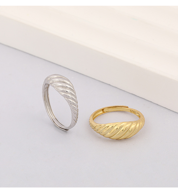 Tj1572 New Korean Style S925 Silver Ring Women's Simple Retro Multi-ring Winding Open Ring Personalized Silver Jewelry display picture 5