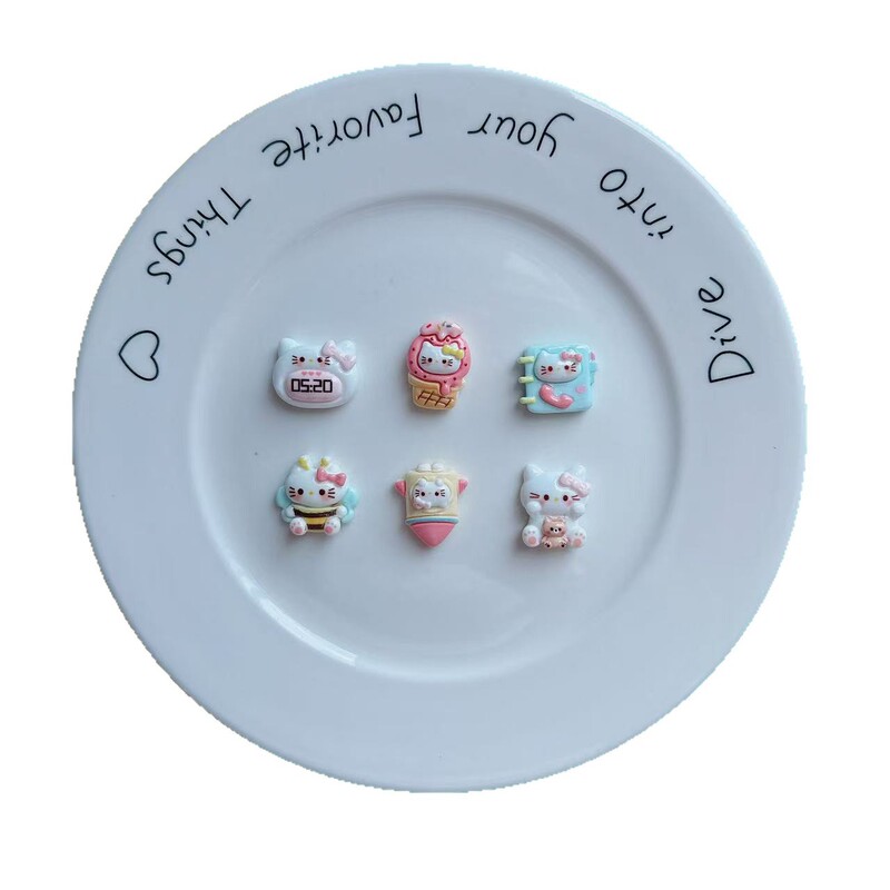 卡通可爱蜜蜂Kitty猫手工diy奶油胶树脂配件洞洞鞋扣发夹饰品材料|undefined