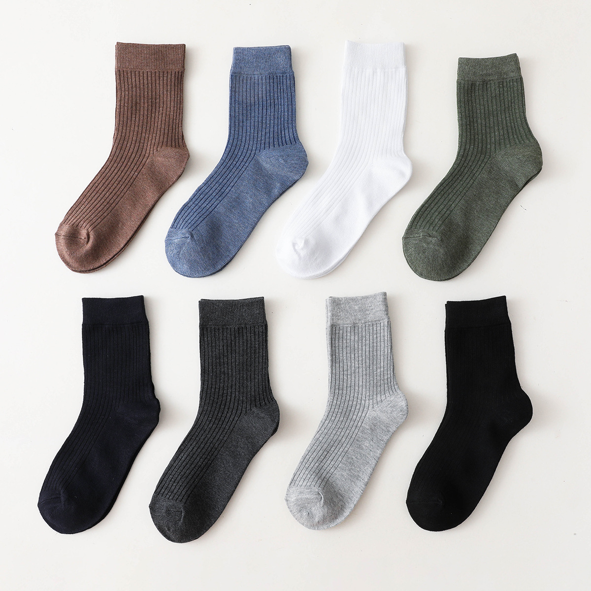 Male all-match solid color tube socks