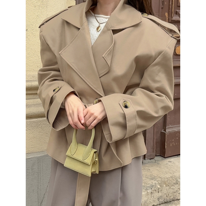 Loose Lace-Up Long-Sleeved Coat Coat Women's Design Sense Elegant Fashion Casual Commuter Top_ecoleips.com