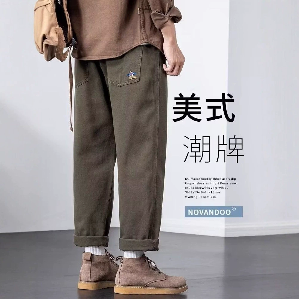 Новые американские высокие уличные широкие штаны, мужские весенние и осенние новые ретро повседневные брюки