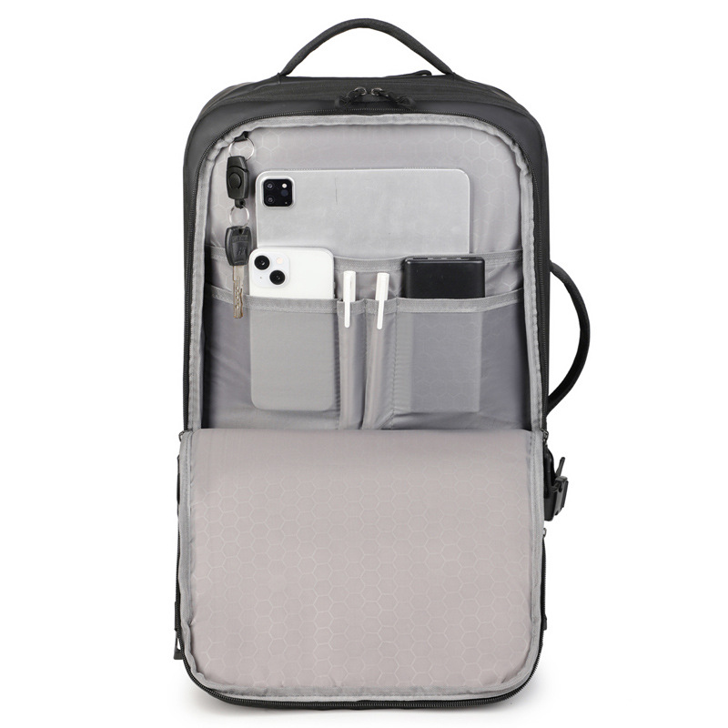 Nueva bolsa para computadora portátil empresarial de gran capacidad transfronteriza, expansión de cercanías, mochila recargable USB, mochila de reducción de carga