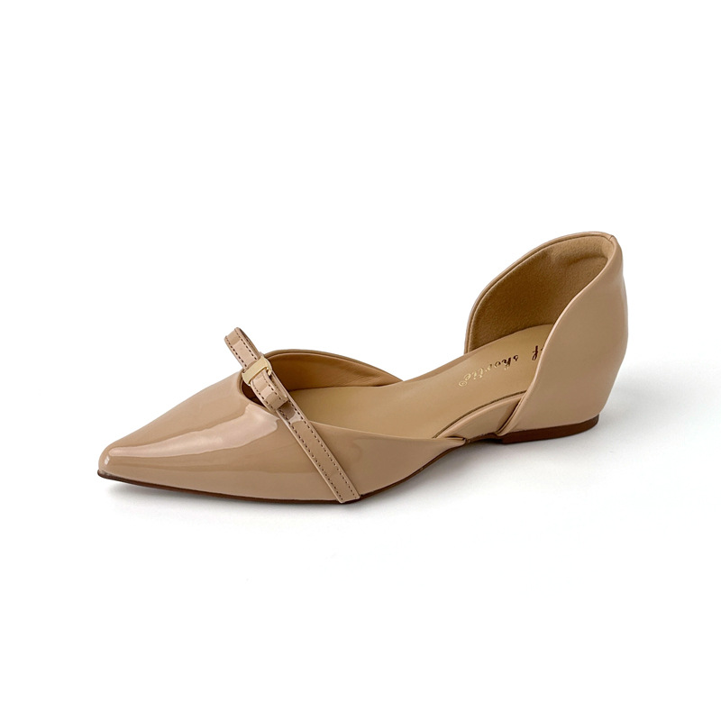 Sandalias Huecas de Punta para Mujer de 5 cm, Cuero Charol, Aumento de Estatura, Transpirables image 7