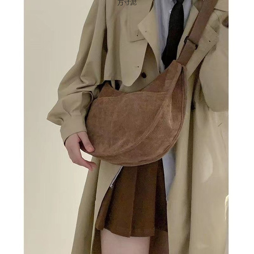Stylish Ins Fall/Winter Crossbody Bag 2025 New Trend Student Small Bag Saddle Bag Unique Shoulder Bag Canvas Bag