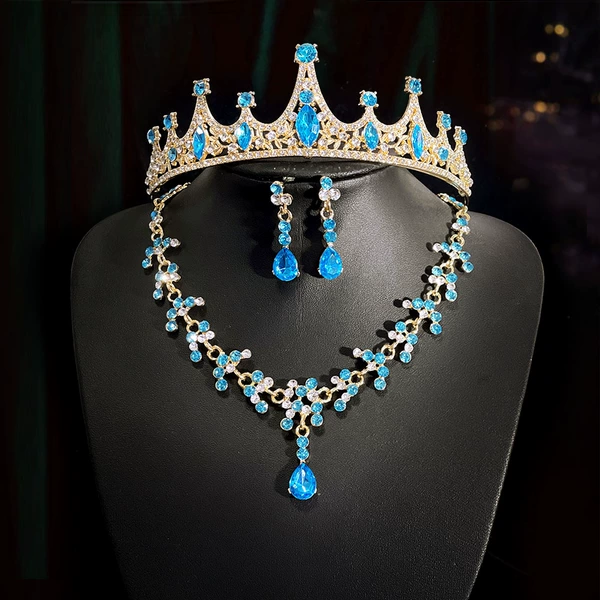 12 crown necklace ear clip style