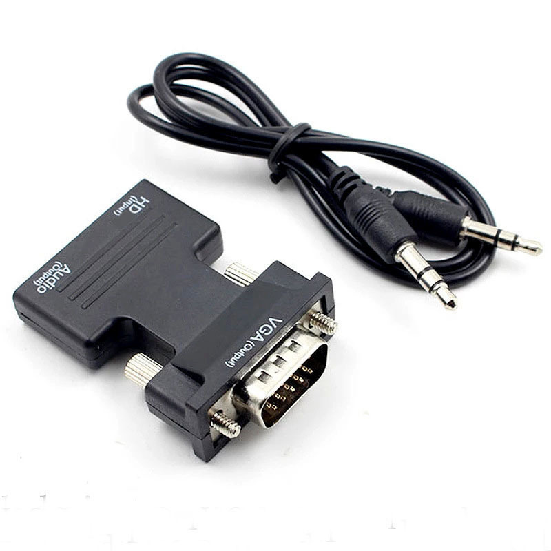 HDMI Female to Vga Male Adapter Converter with Audio Projector Hd Computer Display Set-Top Box HDMI