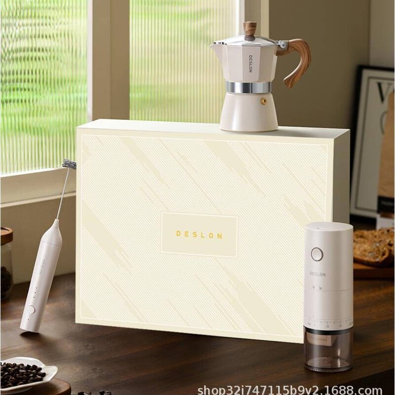 Deseland Coffee Set Three/Four Piece Set Ddq-Tz03 Stainless Steel Hand Grinder Coffee Machine Set Event Gift