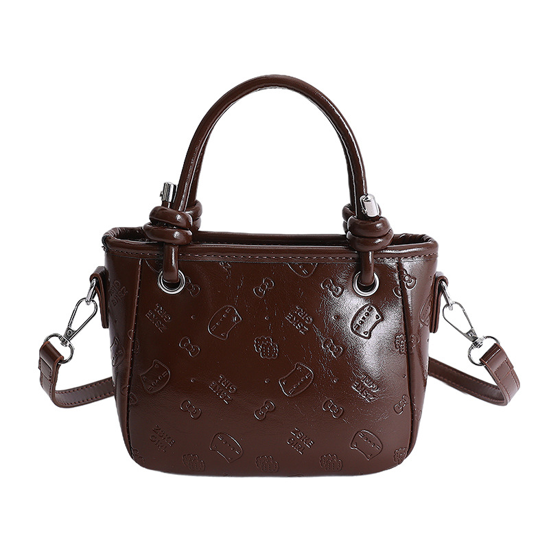 2026 ocio coreano estilo exterior encantador bolso de cubo de impresión diaria de moda nicho de diseño de hombro único bolso de tramo inclinado image 6