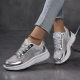 2025 new plus size foreign trade fashion European and American style small white shoes spring color matching sequins personality flat casual shoes