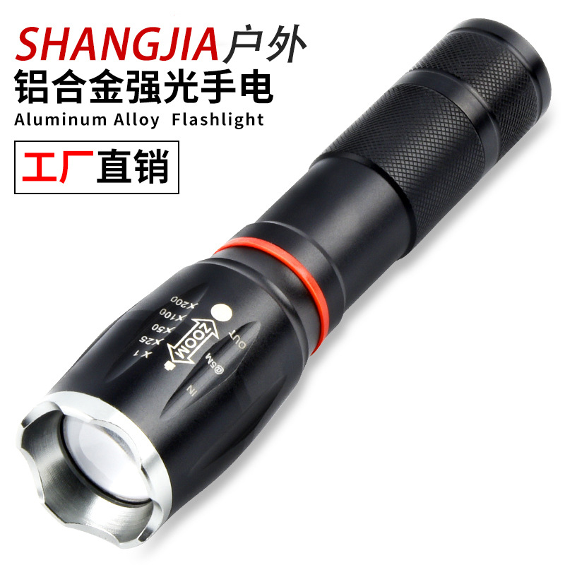 Shangjia T6 + COB linterna de luz fuerte luz de trabajo de enfoque telescópico con imán linterna de luz de camping transfronteriza al por mayor
