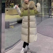 90绒大毛领羽绒服女2025年新款流行爆款中长款过膝加厚洋气外套冬