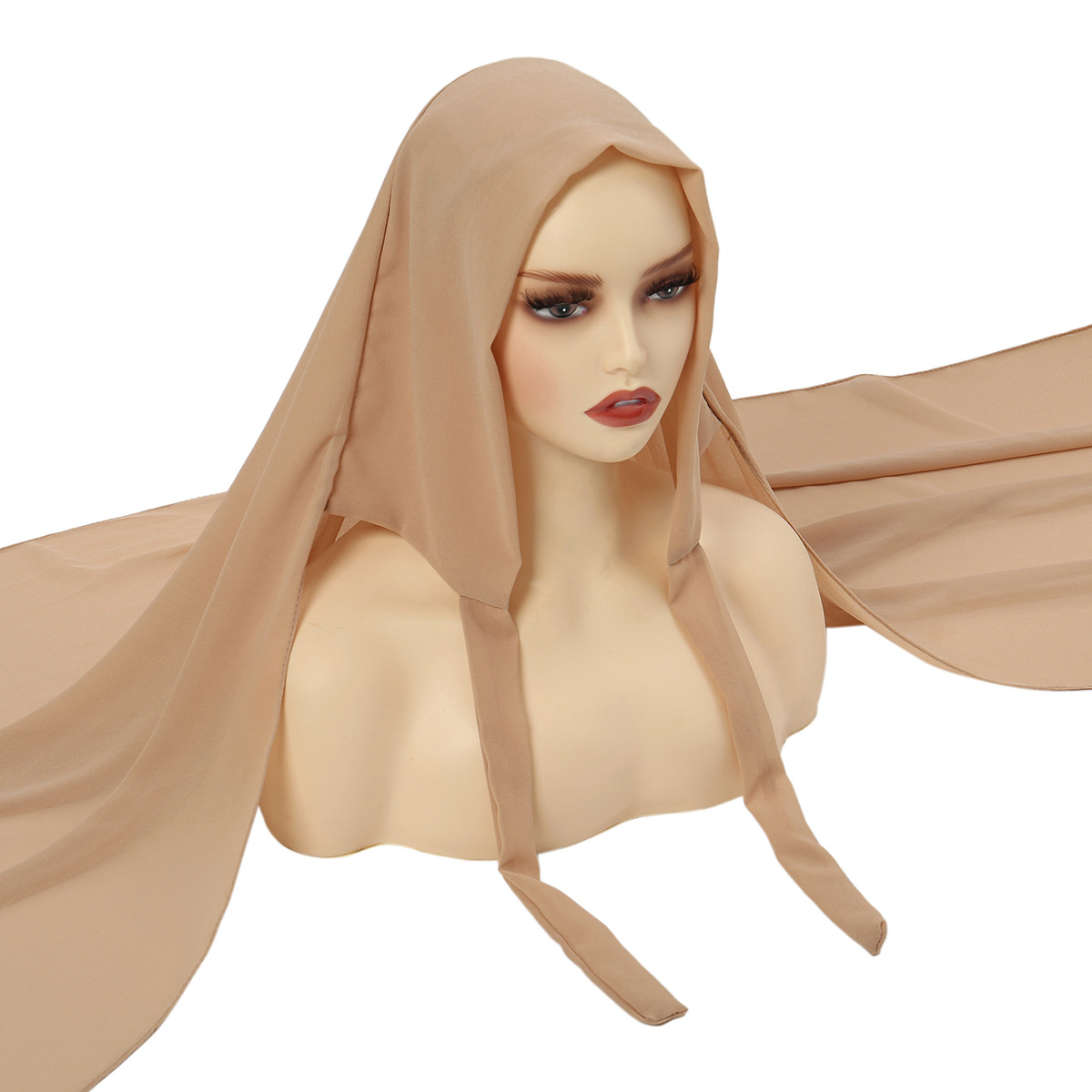 Einfarbiges Chiffonband für ein praktisches Kopftuch für Damen_voghion.com