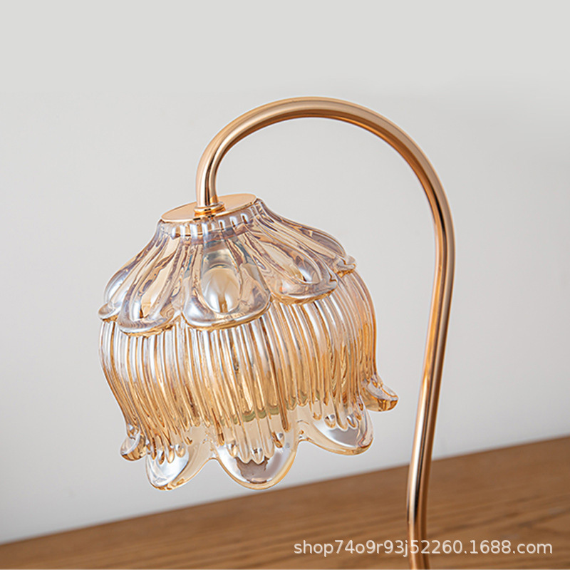 Marble melting candle lamp ins incense expanding gift table lamp smoke-free temperature adjusting American retro night light aromatherapy melting wax lamp