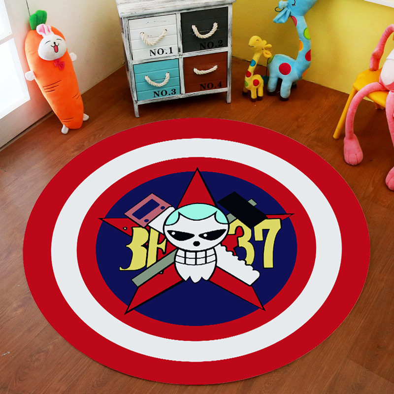 Transfronteriza de dibujos animados alfombra redonda dormitorio lindo cama completa estera de noche engrosada de terciopelo de cristal alfombra del piso de los niños alfombra de la habitación
