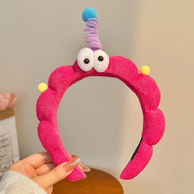 Lavarse la cara cinturón de cabello lindos de peluche para la mujer lavado y máscara especial de agujeros de cabello cinturón de cabello brazalete