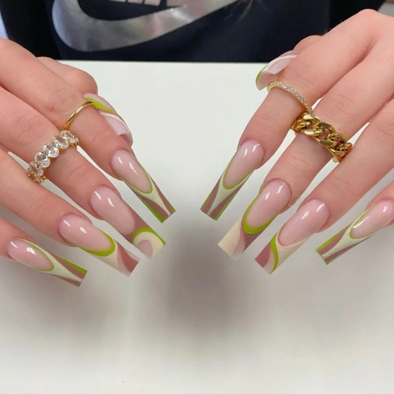 Spring and Summer Avocado Extra-Long Ballet Press-On Nails Ins Cross-Border Whitening French Manicure 24-Piece Mixed Fake Nails Wholesale Spring and Summer Avocado Extra-Long Ballet Press-On Nails Ins Cross-Border Whitening French Manicure 24-Piece Mixed Fake Nails Wholesale