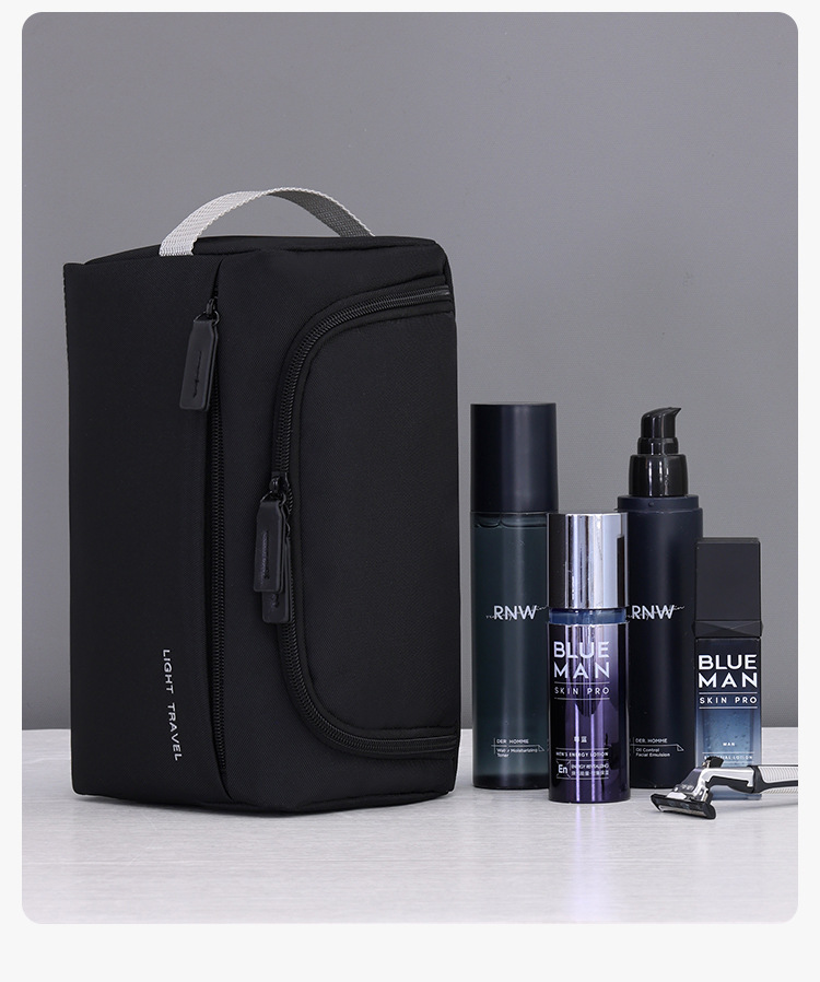 EcoTravel Pro Makeup Organizer | TSA-Approved Roll-Up Bag (1.2L) - Waterproof Mesh W/ Vegan Leather Base | GRS-Certified Recycled Fabric_voghion.com