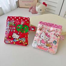 新款食玩手作KT流沙日系卡通棉布捏捏包一字包口红包化妆卫生棉包