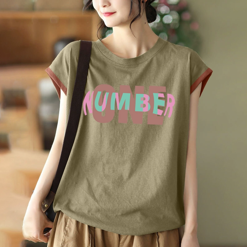 Хлопковая женская футболка без рукавов, свободное и стильное летнее платье, большой размер, утягивающий живот, универсальный топ с маленькими летящими рукавами.