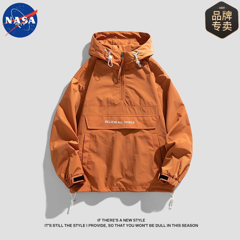 NASOVER 한국 캐주얼 풀오버 재킷 봄과 가을 남녀 커플의 트렌디 한 올 매치 하프 지퍼 재킷