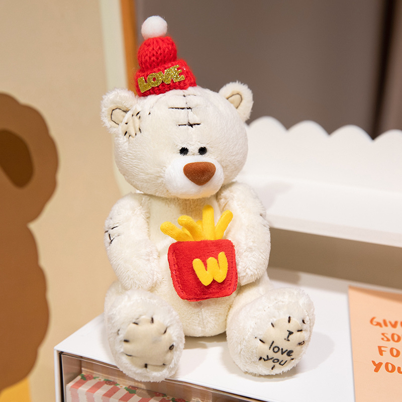 Oso de pudín transfronterizo, papas fritas, muñeco de oso de peluche, doctorado de graduación, muñeco de trapo, muñeco de peluche, muñeco de peluche para niños al por mayor