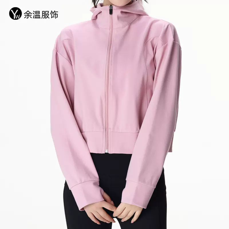 lu款瑜伽服外套健身运动上衣女秋冬显瘦连帽跑步运动卫衣女户外