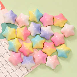 可爱百搭双色喷漆星星 diy奶油胶手机壳发夹鞋扣材料树脂饰品配件