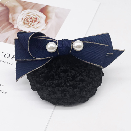 Professional hair net with double pearl cotton straps, hair clips, bank nurse headwear, flight attendant hair accessories, mobile hair styling tray