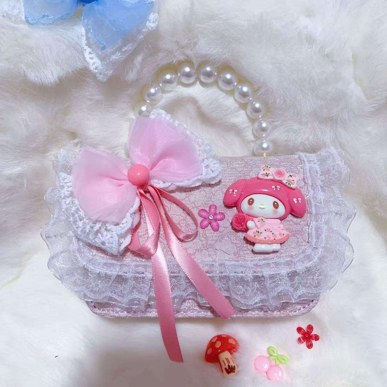 Bagos de hombro para niños primavera y verano frescos bolsos de perlas para niñas Aisha pequeña princesa bolsos de mochila de estilo extranjero