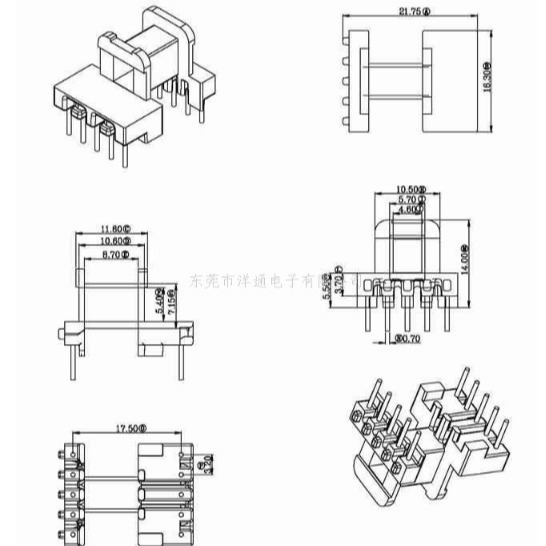 EE16变压器骨架电木骨架EE16电源骨架安规可配套磁芯