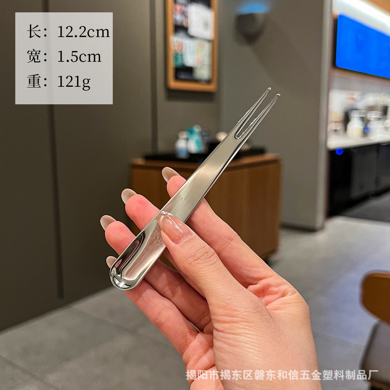 食品グレードのフルーツフォーク 316L ステンレス鋼フォーク子供用ポータブルデザートフォークケーキスナックフォーク|undefined