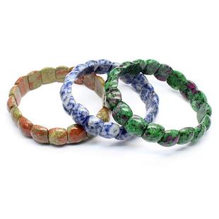 Cross-Border Popular Crystal Bracelet Natural Stone Fashion Jewelry Indian Agate Red Emerald Faceted Bracelet Factory Direct Sale
