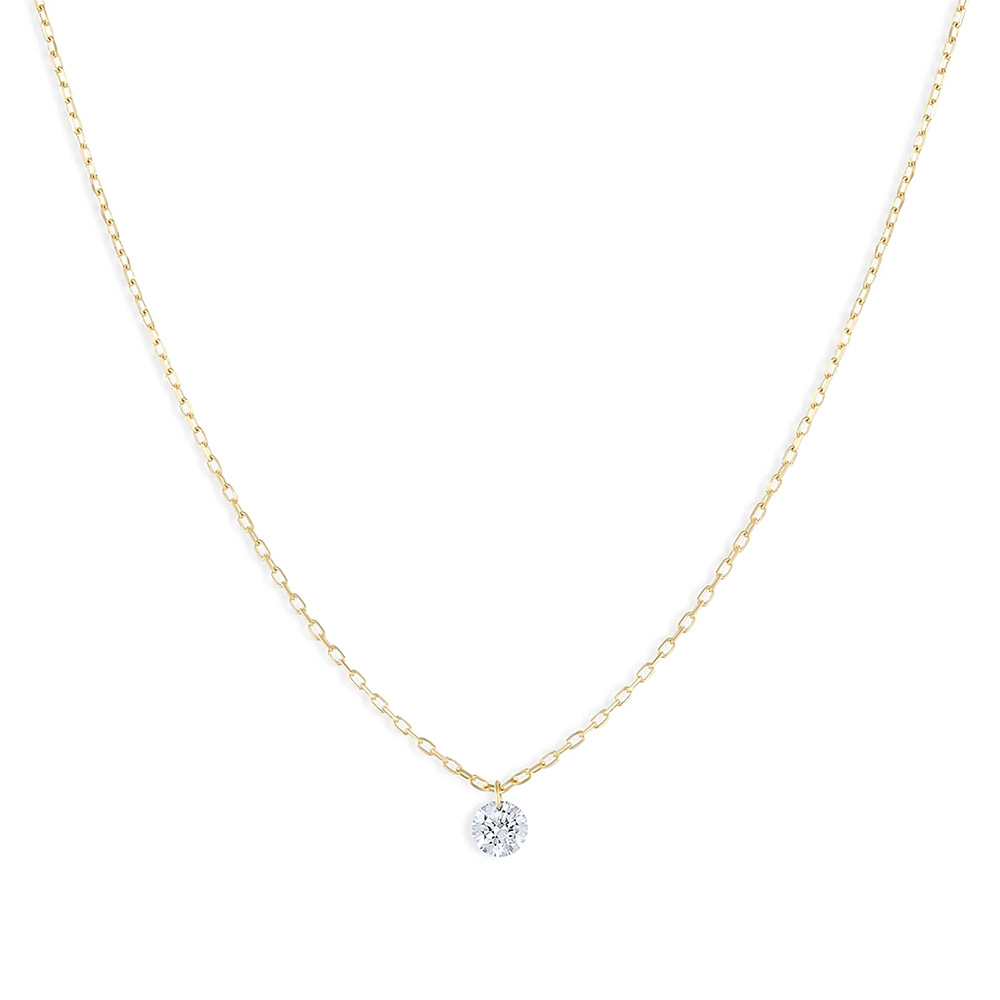 Fashion Geometric Sterling Silver Inlay Zircon Pendant Necklace 1 Piece