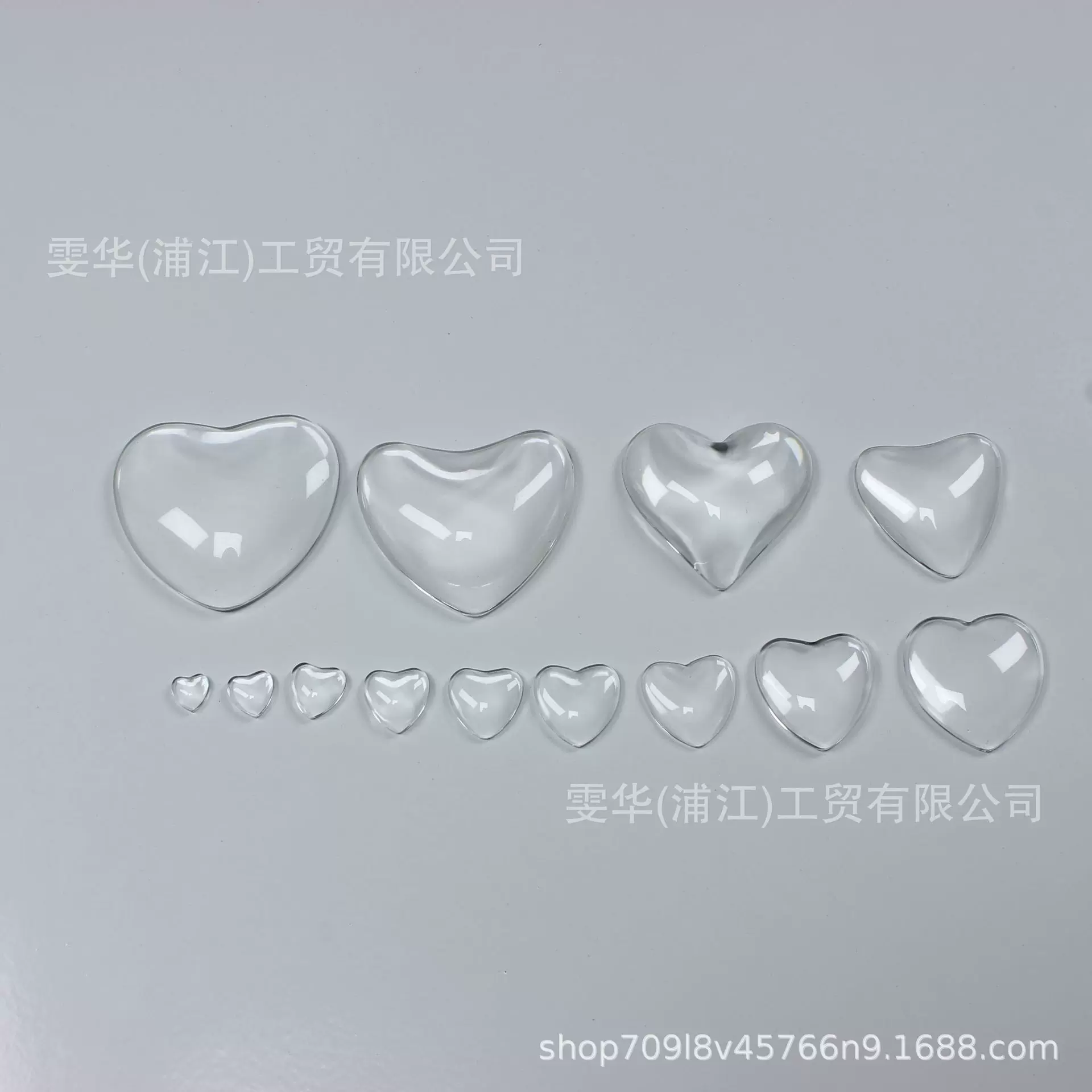 时光宝石玻璃贴片爱心 水晶桃心款 diy饰品透明白胚料冰箱贴装饰