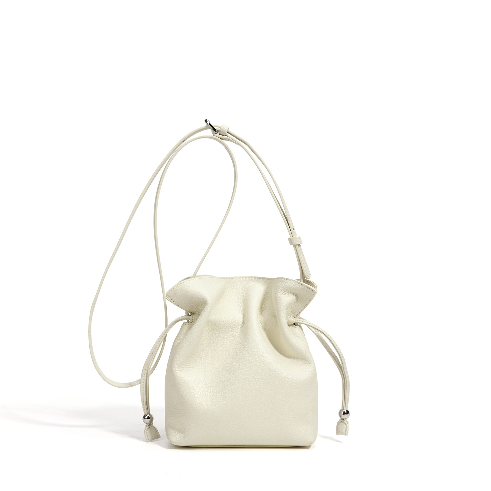Cross-Border New Lucky Bag Phone Purse Simple Versatile Drawstring Cloud Bag Niche Luxury Genuine Leather Shoulder Crossbody Bag - Thumbnail 6