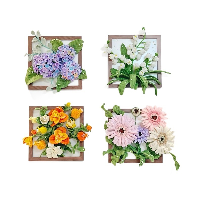 スズランの花の額縁ブーケ、手作りDIY素材パック、誕生日プレゼント、組み立て式、クリエイティブで爽やかなスズラン|undefined