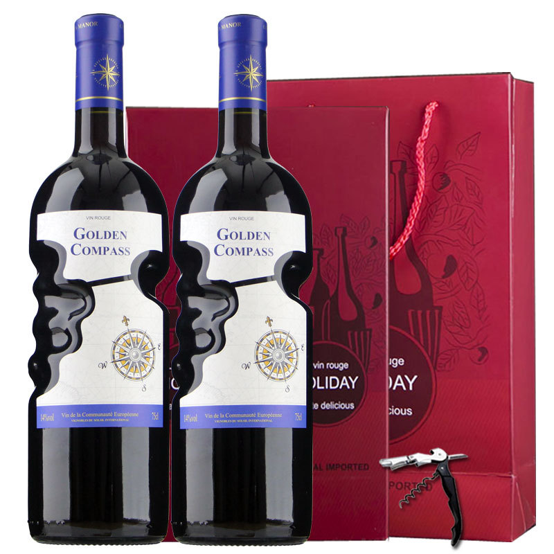 France Original juice Imported Wine 2 Gift box packaging Special purchases for the Spring Festival Group purchase dry red wine Wine a hippocampus