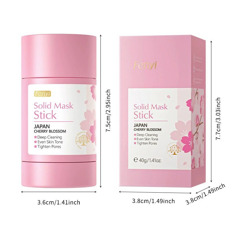 Маска для лица стиком Феньи Cherry Blossom — твердая 40 г, глубокое очищение и стягивание пор