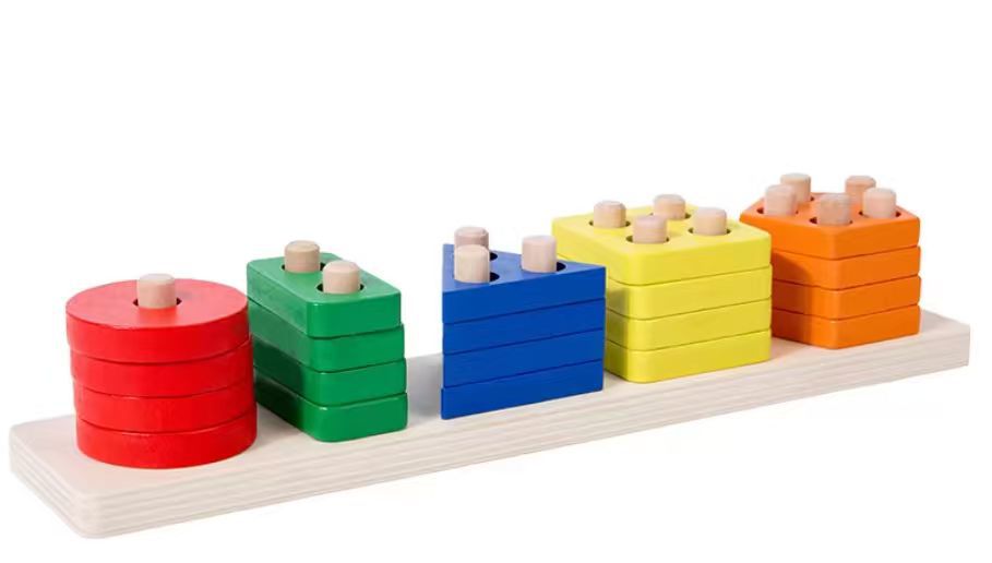 Reloj de roce de piano de ocho tonos para niños, torre de arco iris, cuatro juegos de placa en forma de columna, insectos retorcidos, juguetes educativos para bebés al por mayor