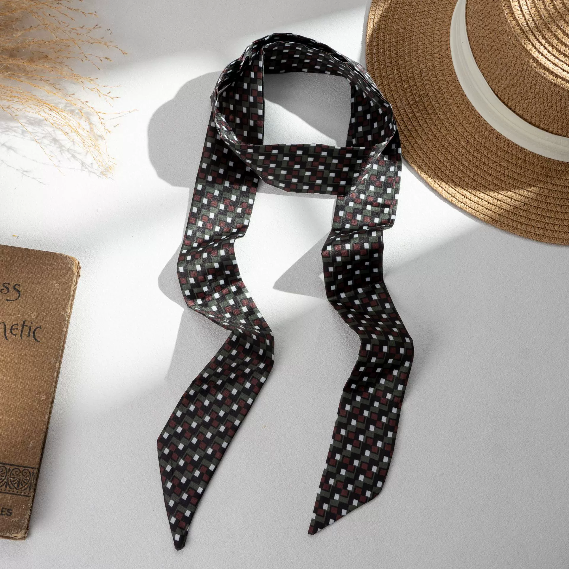Silk Scarf Hairband (Suhang) long streamer 89×3.8 cm, lightweight gift box option